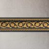 Gold Floral on Wood Tone Chair Rail 94 Inch